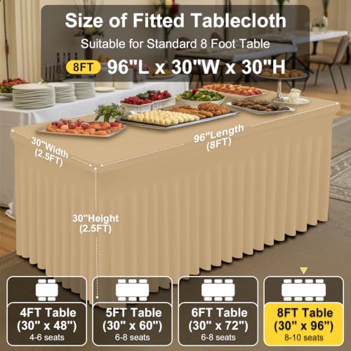 Smiry Spandex Elastic Fitted Table Cloth Skirt for 8FT Rectangle Table - Image 5