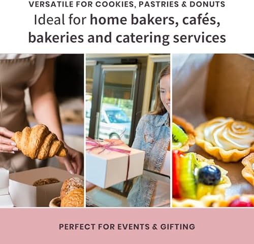 FC Meyer Bakery Boxes - Reversible 6” Classic Cake Box For Pastries & Cookies, Secure Your Bakery Box With Special Side Panel Clips & A Front Tuck Lock, Made In USA, Size 6 x 6 x 3 (Pack of 50) - Image 4