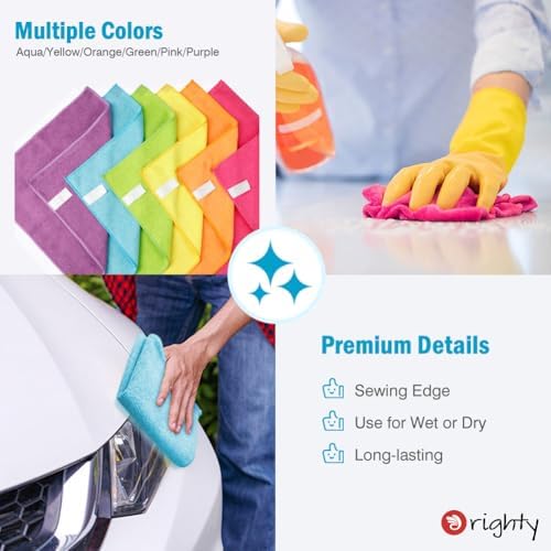 Orighty Microfiber Cleaning Cloth Bulk, 150 Pack Cleaning Rags, 12 x 11 in - Image 5