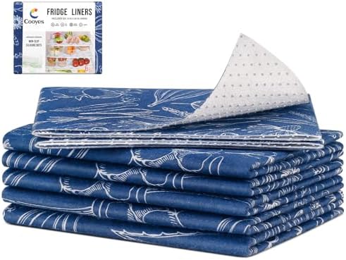 Cooyes Large Fridge Liners for Refrigerator, 17.7" × 24", Drawer & Shelf Liners for Kitchen Cabinets Non-Adhesive, Breathable Cloth Material, Non-Slip, Keep Produce Fresh Longer by Cooyes