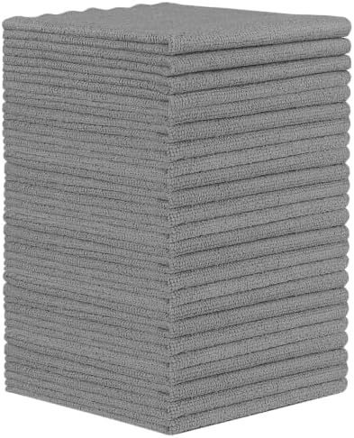 Orighty Microfiber Cleaning Cloth - 24 Pack, Grey Cleaning Rags 12x11 inch by AllRightinOrighty