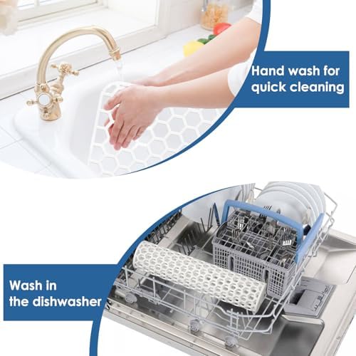 Bestjing Silicone Sink Protectors for Kitchen Sink - 16.65"x12.2" White - Image 6