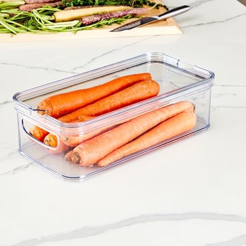iDesign Stackable Fridge Organizer Bins with Lids for Fresh Produce - Set of 6 - Clear - Image 7