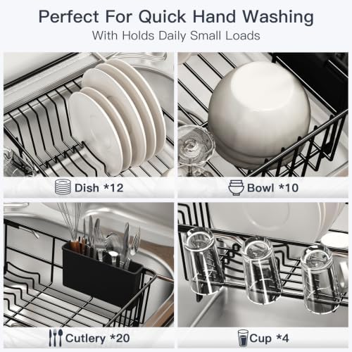 MAJALiS Dish Drying Rack Over The Sink with Utensil Holder - Image 6