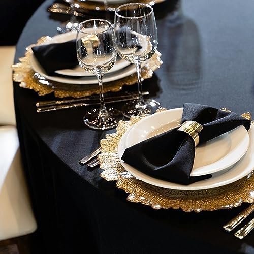 sancua Round Tablecloth 120 Inch Black, 6 Pack - Image 6