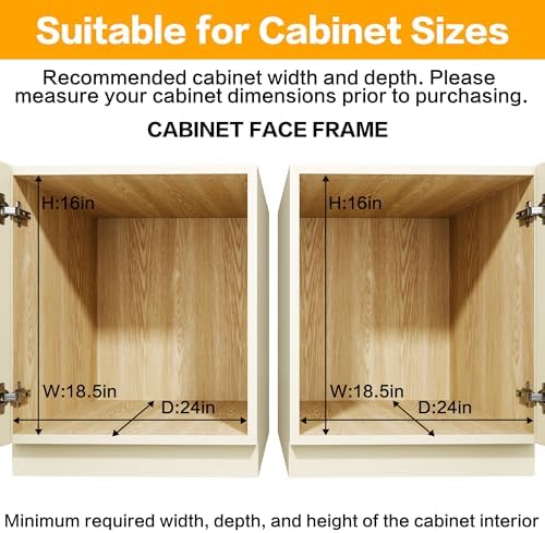 2-Tier Kitchen Cabinet Pull Out Cabinet Organizer,Shelf and Drawer Organizer Slide Out Pantry Storaqe Basket in Multiple Sizes (17" W x 21" D) - Image 3