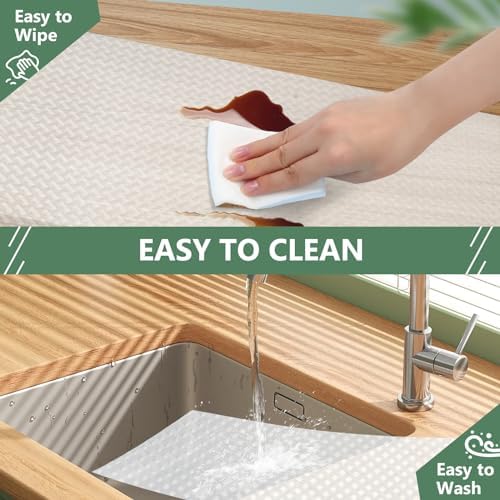Shelf Liners, Non-Adhesive Drawer Liner, Waterproof & Oil-Proof Kitchen Cabinet Cupboard Liner Plastic EVA Material BPA Free Fridge Liner Mats Paper Protector for Shelves (Clear/16in x 240in) - Image 5