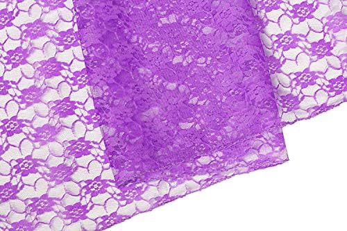 MDS Pack of 12 Wedding 12 x 108 inches Lace Table Runner for Wedding, Decorations for Birthday Parties, Banquets, Graduations, Engagements, Suitable All Dinner Tables - Lavender - Image 4