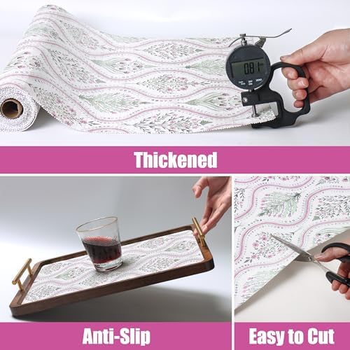 Quttisay Floral Shelf Liner Non Adhesive Drawer Cabinet Liner 12in x 10ft - Image 4