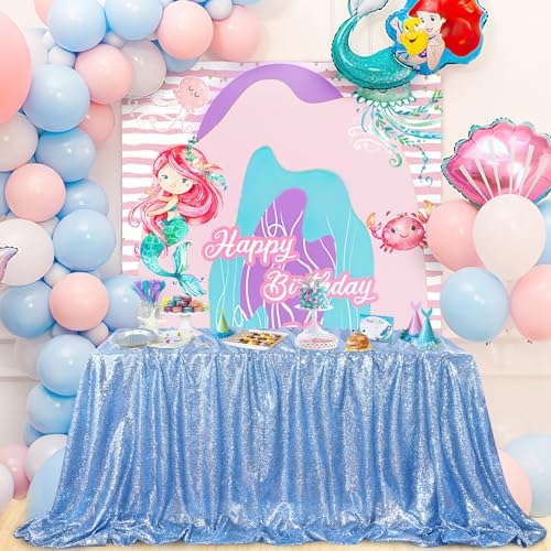 Sequin Tablecloth 60"x102" Sparkly Party Table Cloth Seamless Table Overlay by QueenDream