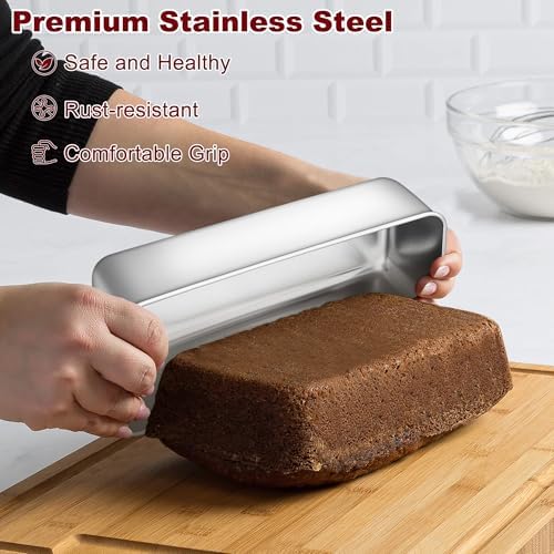 LIANYU 3 Pack 12 x 5 Inch Large Loaf Pans, Bread Pan Sets for Baking | Stainless Steel Deep Meatloaf Pans for Homemade Bread, Cakes, Sandwich, Solid & Durable, Dishwasher Safe - Image 3