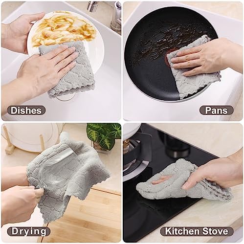 Homaxy 12 Pack Super Soft & Absorbent Dish Cloths, 10" x 10", Multi Color - Image 4
