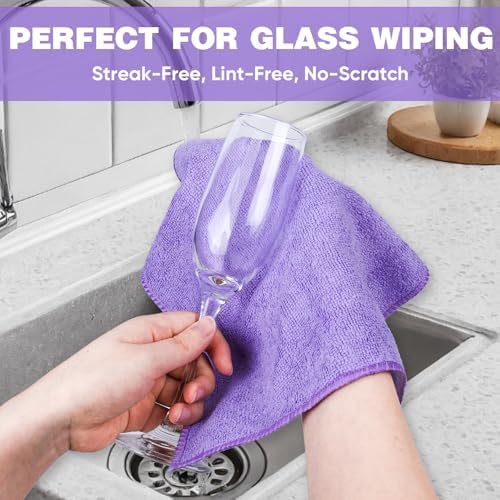 TEAWOO 10 Colors Microfiber Cleaning Cloths, 10 Pack Assorted Cleaning Rags - Image 4