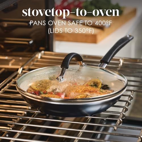 Rachael Ray Cucina Ceramic Nonstick Pots and Pans Set, 13-Piece, Peppercorn - Image 4