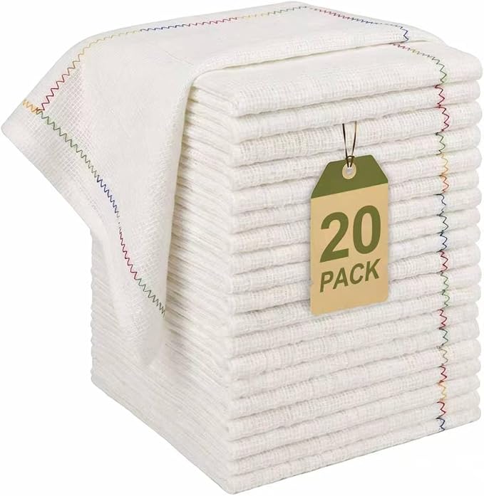 JOYMOOP Cleaning Cloths, Reusable Multi-Purpose Cleaning Rags, Highly Absorbent Kitchen Dish Towels, Quick Drying, Counters & Washing Dishes,11.8" x11.8" - 20pcs by JOYMOOP