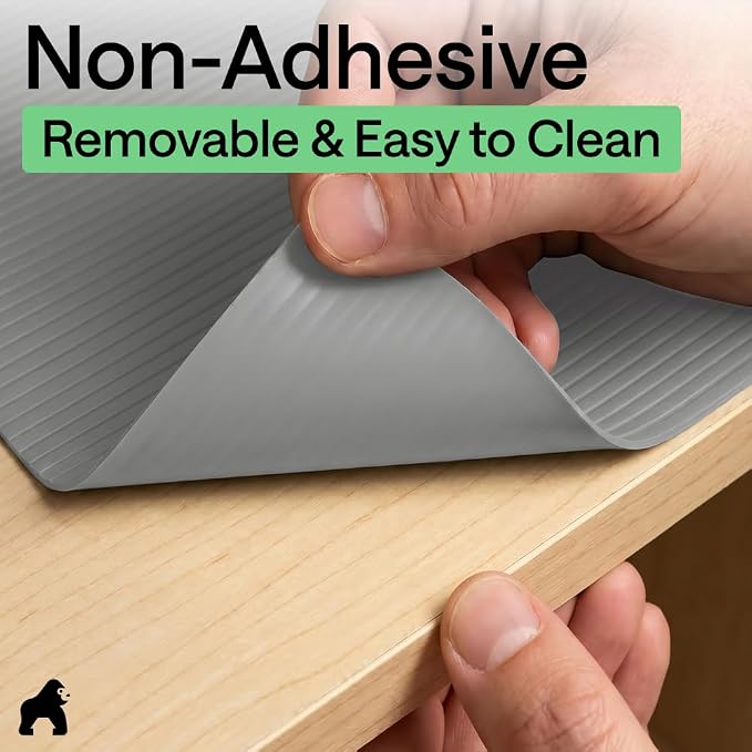 GORILLA GRIP Shelf Liner, Non-Adhesive Cabinet Liners, 12" x20' Gray - Image 5