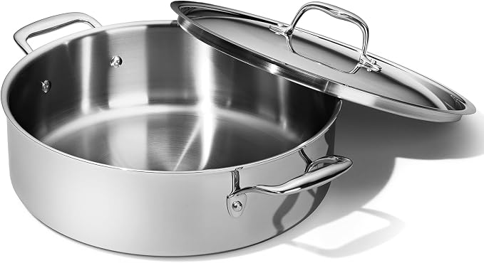 LEGEND COOKWARE 5-Ply Stainless Steel 7-Quart Saute Pan with Lid - Induction Compatible, Oven Safe 800°F - Non-Toxic, No Coatings - Even Heating, Won't Warp - Built to Last Generations - Image 8