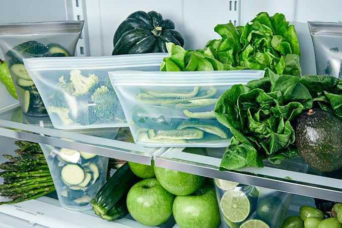 Zip Top Reusable Food Storage Bags | Medium Dish [Lavender] | Silicone Meal Prep Container | Microwave, Dishwasher and Freezer Safe | Made in the USA - Image 7