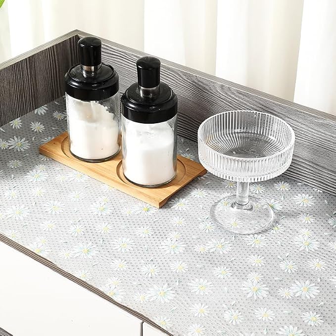 Daisy Flower Non-Adhesive Non-Slip Waterproof Washable EVA Shelf Liner | 12" x 59" Mat for Kitchen Pantry Fridge Closet Cupboard Drawer Cabinet Storage - Image 7