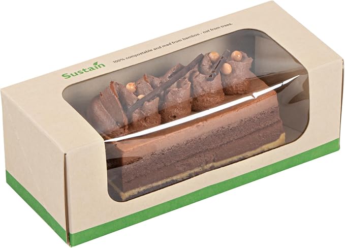 Restaurantware-Sustain 13 Ounce Sturdy Paper Take Out Boxes, 50 Disposable Take Out Food Containers - With PLA lining, Clear PLA Window, Bamboo Paper Containers, Compostable, Greaseproof - Image 2