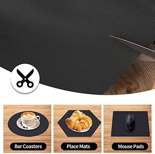 Kitchen Shelf Liner Drawer Liners, Non-Adhesive Refrigerator Liners Waterproof Fridge Mats with Strong Durable Kitchen Cabinets Mat for Drawers, Shelves, Pantry Black - Image 3