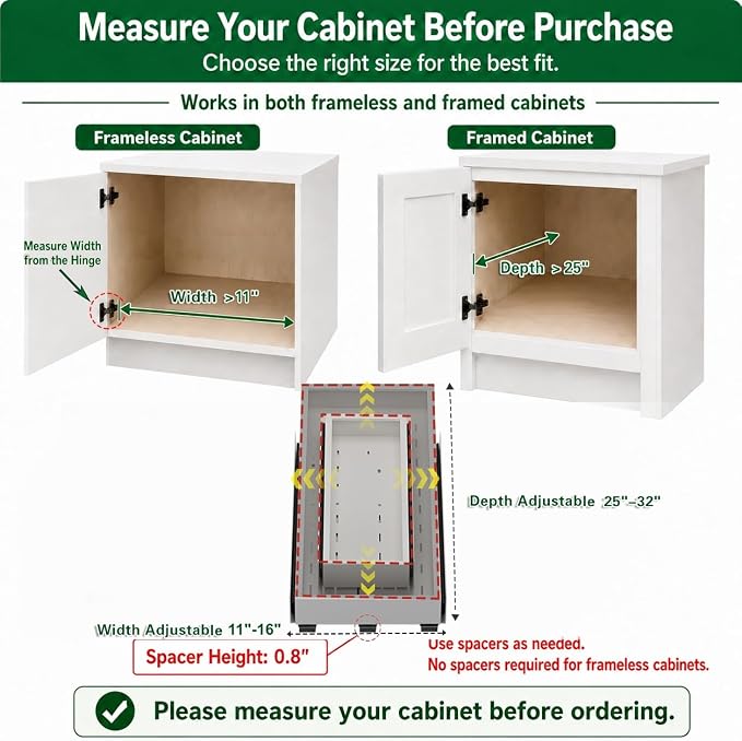 Fokyfok Pull out Cabinet Organizer,Expandable No Drill,Heavy Duty,Kitchen - Image 2