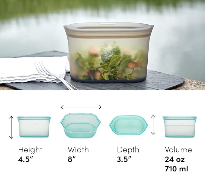 Zip Top Reusable Food Storage Bags | Medium Dish [Lavender] | Silicone Meal Prep Container | Microwave, Dishwasher and Freezer Safe | Made in the USA - Image 4