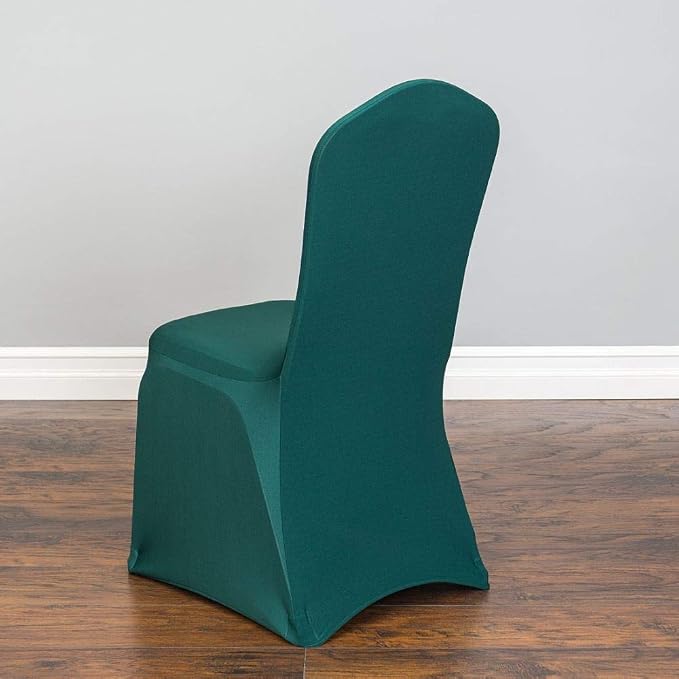 Linenlanding Set of 1/10/50Pcs Hotel Banquet Dining Spandex Stretch Chair Covers - Wedding Reception Banquet Party Restaurant, 17 Colors! (1, Hunter Green) - Image 2