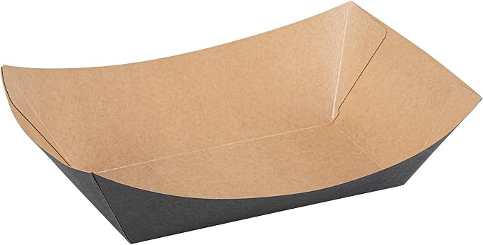 Restaurantware Black Paper lb Food Tray Boat, 200 Pack - Image 2