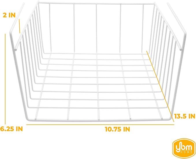 YBM Home Under Shelf Wire Basket Storage Organizer for Kitchen Pantry - Hanging Storage Cabinet Organizer Rack Adds Extra Storage Space Underside the Shelf (1, Medium) - Image 3