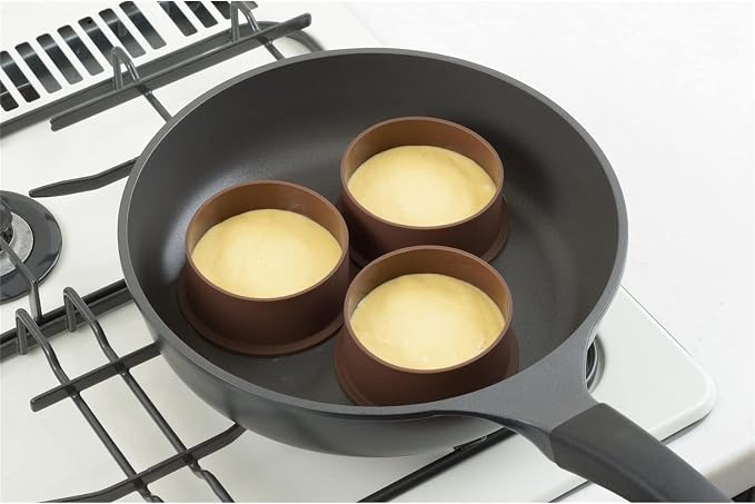 Set of 3 Silicone Cake Rings, Japanese fluffy Souffle Pancake Molds Egg Frying Molds Rice Sushi Cake Molds, Roung shape, Non Stick, 100 mm, 12 Packs - Image 2