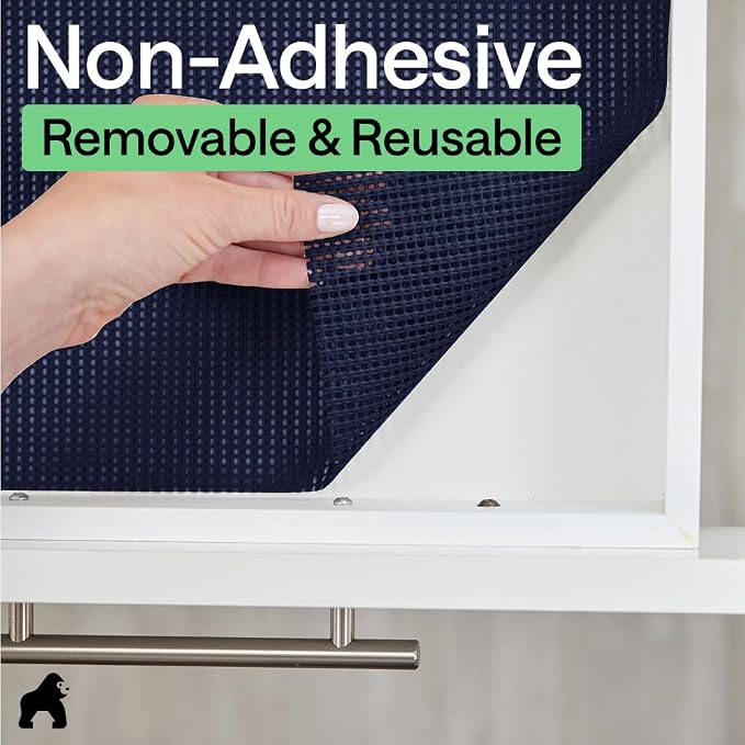 GORILLA GRIP powerGRIP Drawer Shelf and Cabinet Liner, 12" x30', Navy Blue - Image 8
