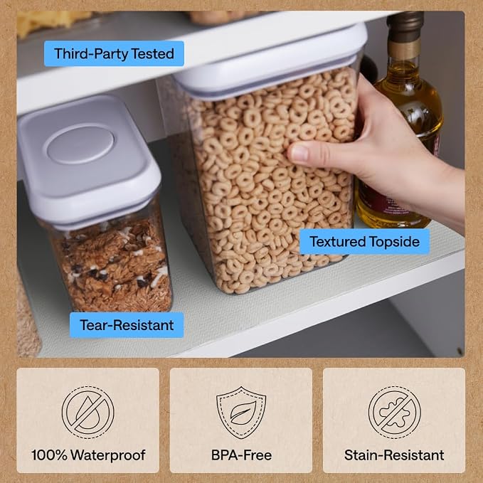 GORILLA GRIP Shelf Liner, Kitchen Drawer Protector, 12x240 Light Gray - Image 5