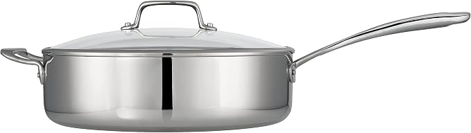Tramontina Boston Tri-Ply Clad Stainless Steel 6-Quart Saute Pan with Lid - Image 2