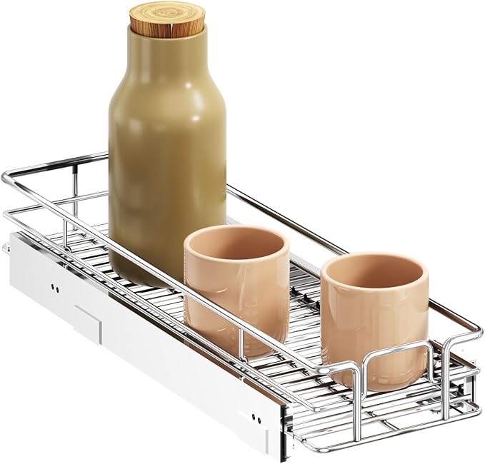 LOVMOR Pull Out Cabinet Organizer and Storage 7½" W x 21½" D, Slide Out Shelves for Kitchen Cabinets by LOVMOR