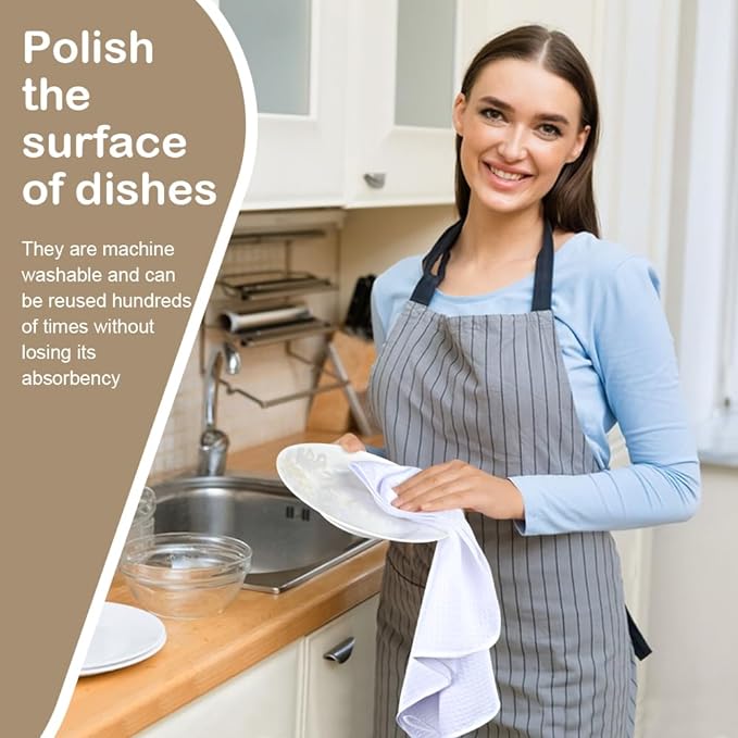 SINLAND Sublimation Blank Towels Waffle Kitchen Towel White 16x24 20 Pack - Image 5