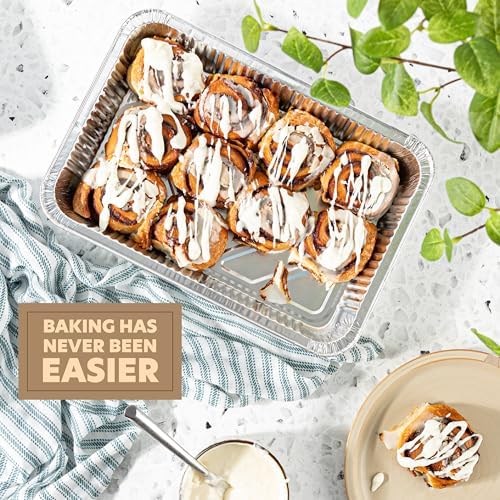 PLASTICPRO 25 Pack Aluminum Pans 12.5'' x 9" Disposable Pans with Covers Heavy Duty 4 lb Foil Pans for Baking and Cooking - Image 4