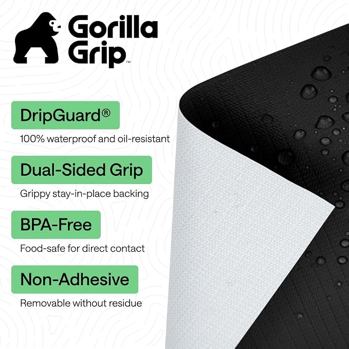 GORILLA GRIP Shelf Liner, Kitchen Drawer Protector, 20x240 Black - Image 2