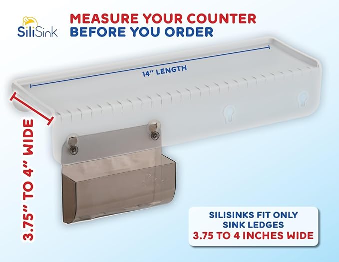 SiliSink Sink Edge Protector, Splash Guard, 4in x 14in, Frosted Matte - Image 2