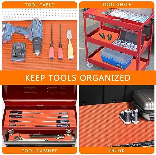 Foam Toolbox Liner Drawer Liner, Non-Slip Shelf Liners 20"W x 288"L Orange - Image 5