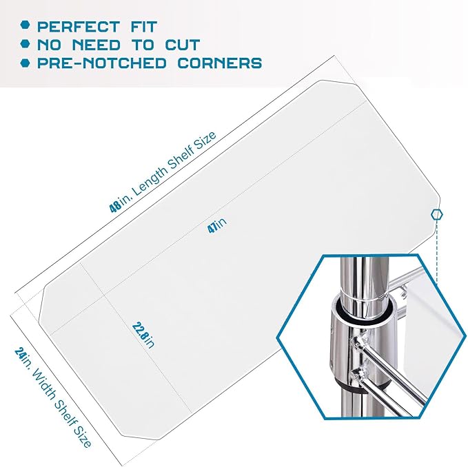 BRIAN & DANY Wire Shelf Liner 24" X 48", Heavy Duty Shelf Liners for Wire Shelving, Waterproof Protector Mats, Set of 4, Transparent - Image 2