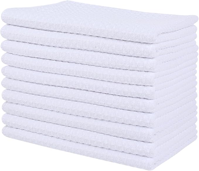 SINLAND Sublimation Blank Towels Waffle Kitchen Towel 16x24 10 Pack White by SINLAND
