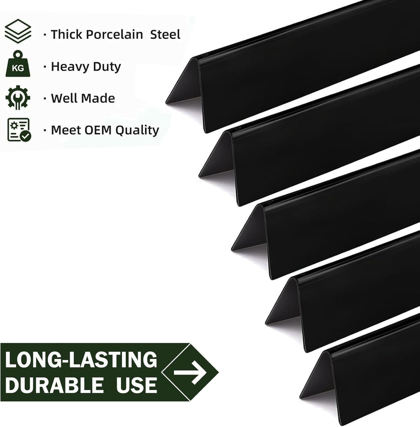 Flavorizer Bars Heat Plates for Weber Genesis 300 Series E-310/E-320/E-330/EP-310/EP-320/EP-330/S-310/S-330 Gas Grill, 17.5 inches Porcelain Steel Grill Replacement Parts, Set of 7621