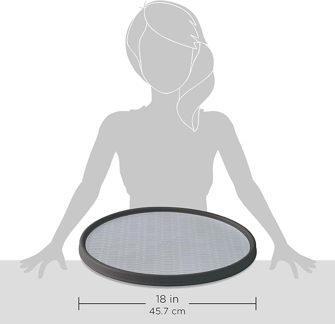 Copco Non-Skid Pantry Cabinet Lazy Susan Turntable, 18-Inch, Charcoal/Light Gray - Image 6