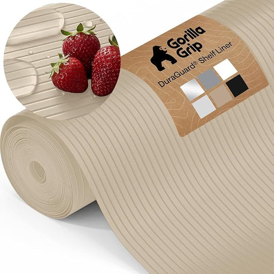 GORILLA GRIP Shelf Liner, Non-Adhesive Cabinet Liners, 24" x30' Beige by Unknown