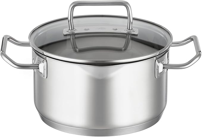 RÖSLE EXPERTISO 4-Piece Pot Set, Universal Pot Set with 3 Pots and 1 Saucepan, 18/10 Stainless Steel, Glass Lids, Scale on Inside, Suitable for Induction Cookers, Dishwasher Safe - Image 4