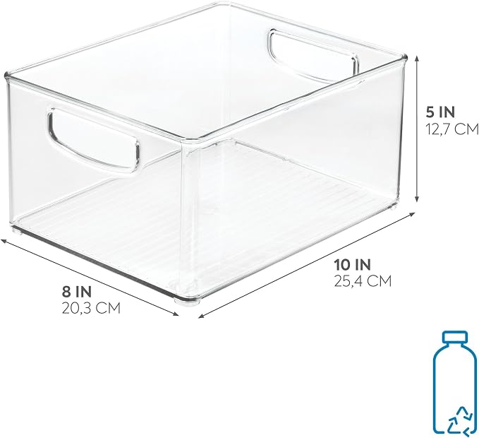 iDesign Stackable Storage Bin with Handles, Clear | Organize Pantry, Fridge, or Freezer, Made in USA - Image 2