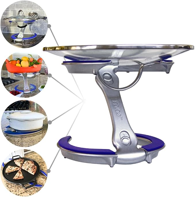 Trivae Pot Lid Holder – 4-in-1 Pot Lid Holder While Cooking, Pan Lid Holder, Trivet & Cake Stand – Versatile Kitchen Tool for Hot Pots, Serving & Display – Space-Saving, Heat-Resistant Stand by Trivae-CookServeEntertain