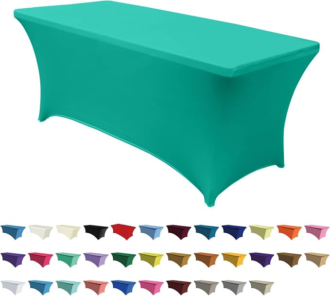 ABCCANOPY 6FT Spandex Table Cover, Stretch Fitted Tablecloth, Turquoise by ABCCANOPY