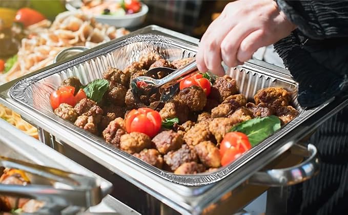 Waytiffer Disposable Large Aluminum Pans (20 Pack) Full Size Roasting & Baking Pan, 21"x13" Deep Foil Pans Extra Heavy Duty Chafing Trays for Broiling, Restaurants, Heating, Buffets & Bakeware - Image 7